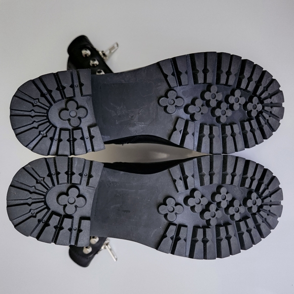 JEFFREY CAMPBELL Zoeigh Studded Black Leather Block Heel Platform Combat Boot - Picture 5 of 8